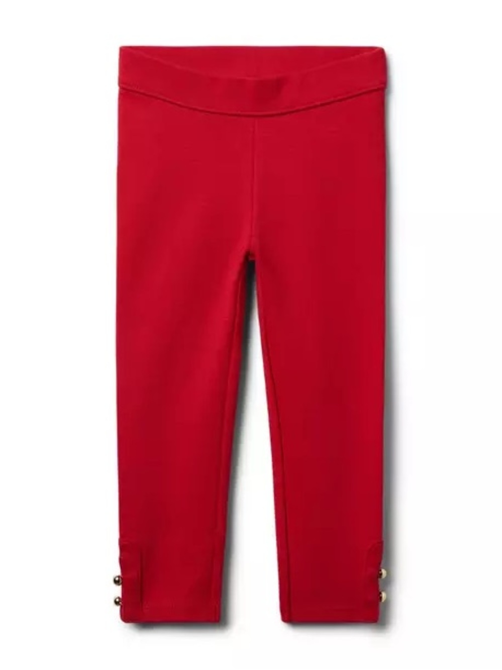 Janie and Jack Red Button Cuff Ponte Leggings 2T | Holiday Red Toddler Pants